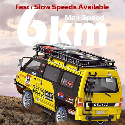 1/24 RC Crawler 4WD Delica RC Car W/ 2.4GHz Remote Mitsubishi RTR Offroad RC Truck for Adults Hobby Gifts Toys (Red)