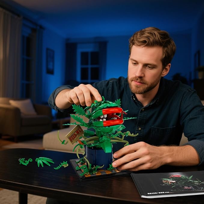 Horrors Piranha Plant Building Block Set (838pcs) Compatible with Lego Audrey 2 Movable Design &amp Feed Me! SignWicked Style Decor Gift for Adult Kids 8-14 &amp Tv Film Fans for Halloween/Chri