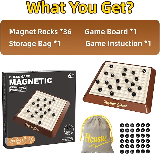 Magnet Game Board Games for Kids 8-12 Family Games for Kids and Adults Magnetic Game Chess with Storage Board for Family Game Night 2-4 Players