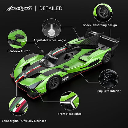 Lambo Remote Control Car Officially Licensed 1:14 Lamborghini SC63 Model Electric Sport Racing Hobby RC Cars for Boys Girls Birthday Toys for Age 6-12 Years Old