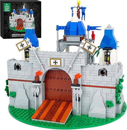 Medieval Knight Castle Building Blocks Set – Comes with 12 Knights Figures  Compatible with Lego Medieval Town Square House Toys  for Adults &amp Children Ages 6+