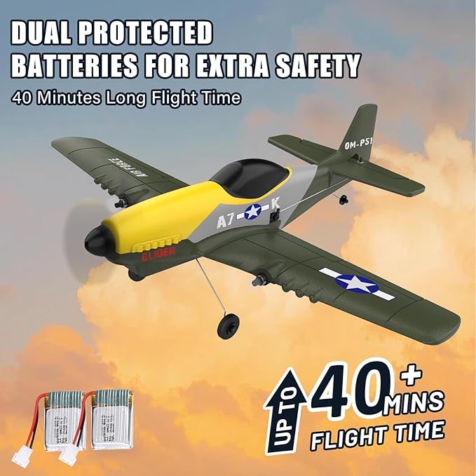 RC Plane3 Channel RC Jet Plane with 2.4GHz Remote Control 6-Axis Gyro Drone for Kids 8-12 &amp Adults Beginner-Friendly Outdoor Remote Control Airplane Rechargeable Battery Easy to Fly