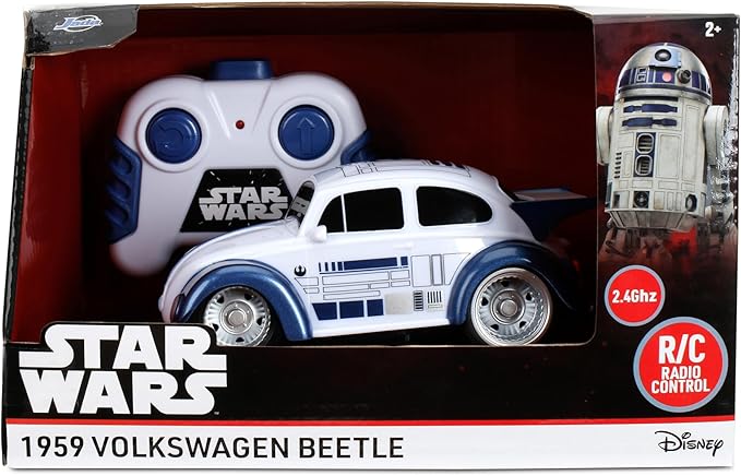 Jada Star Wars R2-D2 Volkswagen Beetle RC Car – 1:32 Scale Simple Function Remote Control Toy Toys