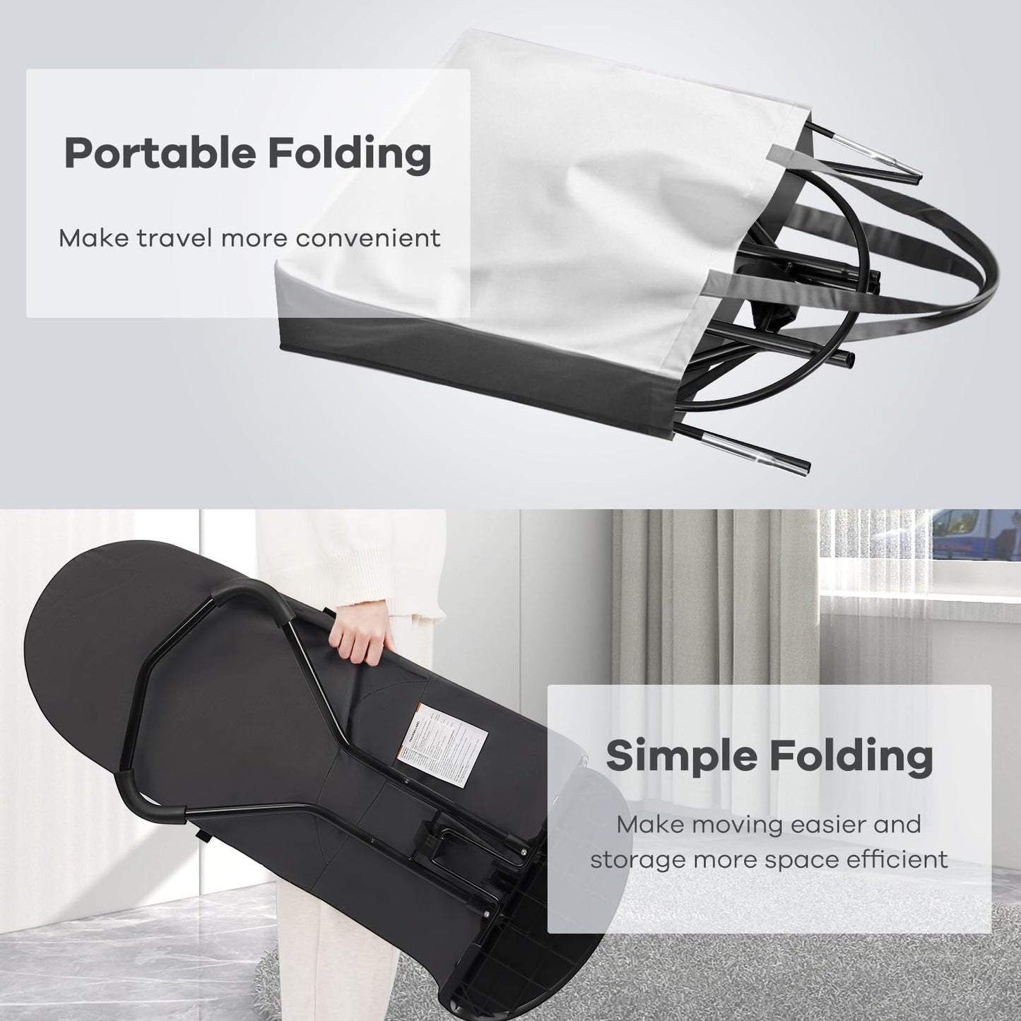 HKAI Baby Bouncer, Portable Baby Bouncer Seat for Babies 0-18 Months, 100% Cotton Fabrics, 3 Modes of use with Rocker and Stationary Options, Infant Rocker Chair with Hanging Toys-Dark Grey