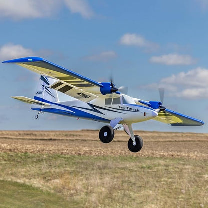 E-flite RC Airplane Twin Timber 1.6m BNF Basic Transmitter Battery and Charger Not Included with AS3X and Safe Select EFL23850 Airplanes B&ampF Electric