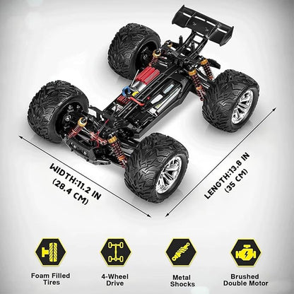 4x4 RC Cars for Adults 48kmh High-Speed - 1:12 Scale Large Waterproof Remote Control Truck Offroad Electric Monster Car 2 Batteries 30+ Min Play All Terrain