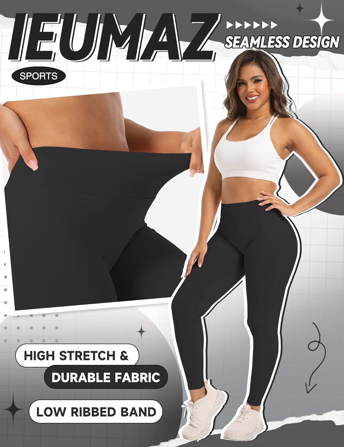 Scrunch Butt Lifting Leggings for Women Gym Seamless Workout Leggings Mid Low Waist Tummy Control Yoga Pants