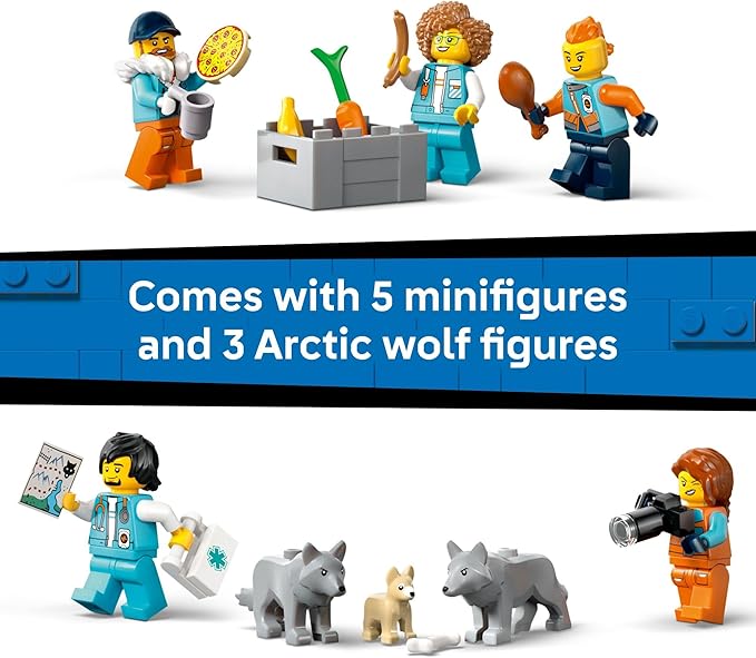 LEGO City Arctic Explorer Science Lab Truck Building Toy - STEM Pretend Play Set for Boys &amp Girls Ages 8+ - Buildable Toy Truck for Kids W/5 Minifigures - Gift Idea for Birthdays - 60471