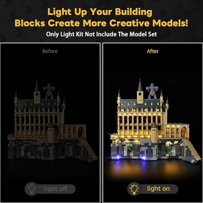 Kyglaring LED Light Kit Compatible with Lego Hogwarts Castle The Great Hall 76435 Building Blocks Upgraded Lighting Accessories for 76435 Model Set Lights Only (Model Not Included) Classic Version
