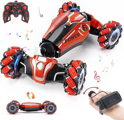 Gesture Sensing RC Stunt car 4WD Drive Watch Remote-Controlled Vehicle Bidirectional Drifting Off-Road Vehicle with Music and Lights Toys for BoysPresents for Kids 4-12 Old