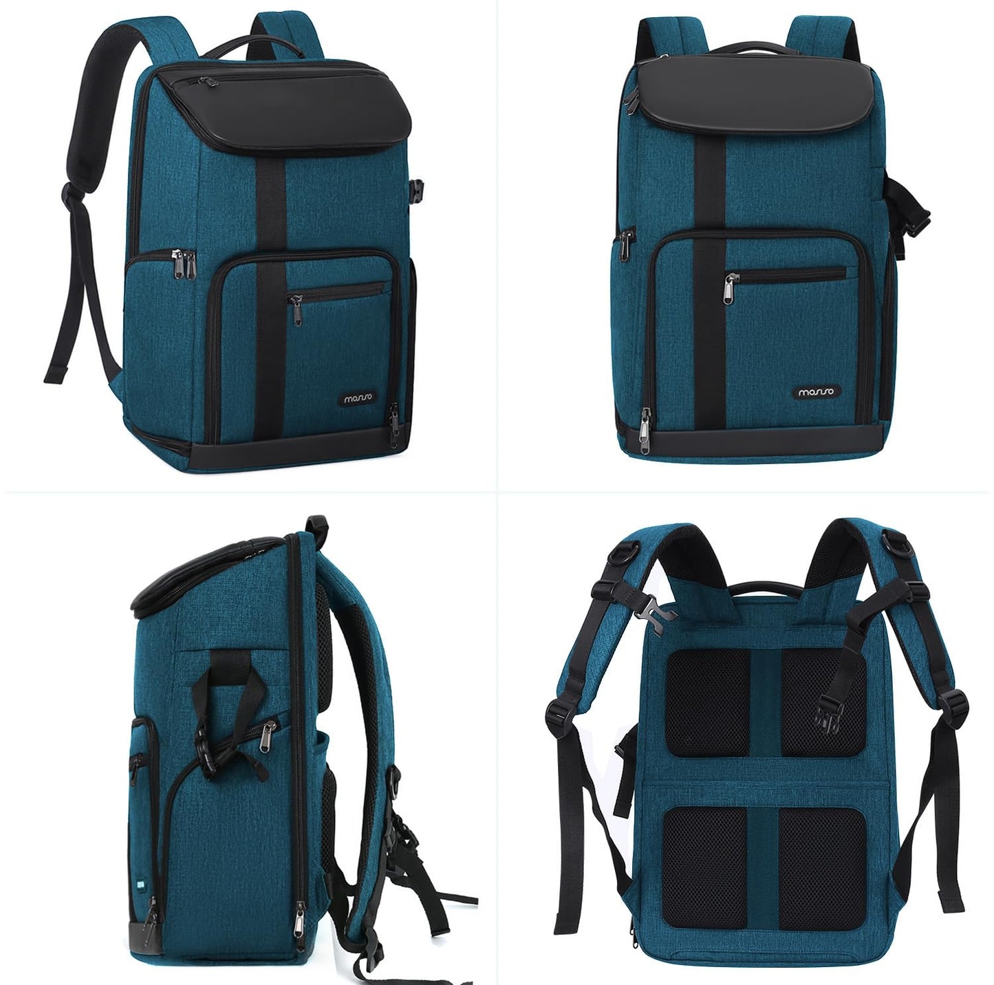 MOSISO Camera Backpack, DSLR/SLR/Mirrorless Large Men/Women Photography Camera Bag Case with 17.3 inch Laptop Compartment&Tripod Holder&Rain Cover Compatible with Canon/Nikon/Fuji/Laptop, Teal Blue