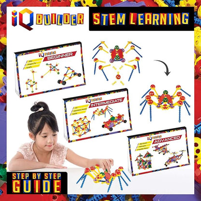 IQ BUILDER | STEM Learning Toys | Creative Construction Engineering | Fun Educational Building Blocks Toy Set for Boys and Girls Ages 5 6 7 8 9 10 Year Old + | Best Toy Gift for Kids | Activity Game
