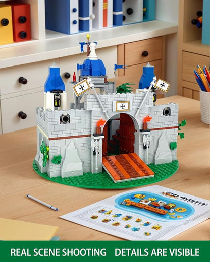Medieval Knight Castle Building Blocks Set – Comes with 12 Knights Figures  Compatible with Lego Medieval Town Square House Toys  for Adults &amp Children Ages 6+