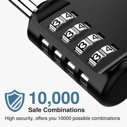 Puroma 2 Pack Combination Lock for Locker 4 Digit Outdoor Waterproof Padlock for School, Gym, Sports, Fence, Toolbox, Gate, Case, Outdoor, Hasp Storage (Black)