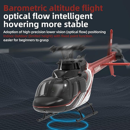 6 Channel Remote Control Helicopter with Brushless Motors Altitude Hold Gyro Optical Flow Positioning Function 2.4GHz Aileronless Mini Aircraft Toy for Beginners Teens Adults