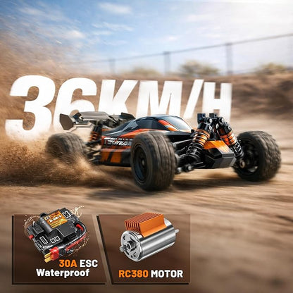 RC Cars 1:18 High-Speed RC Off-Road Truck for Adults &amp Boys36KM/H RC Car with Metal Drivetrain Dual Rechargeable Batteries Splash-Proof Electronics Portable Remote Control Car for Outdoor Fun