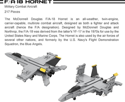 Apostrophe Games 5 Military Building Block Sets (730 Pieces) F/A-18 Hornet F-14 Tomcat Fighter Jet AH-64 Apache Helicopter M2 Bradley Tank and Humvee Avenger