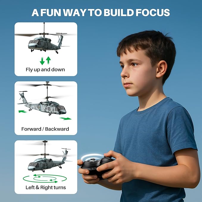 SYMA RC Military Helicopter S54H for Kids - One-Key Start/Landing Altitude Hold Upgraded Protection System 3.5 Channel Toy for Boys and Girls