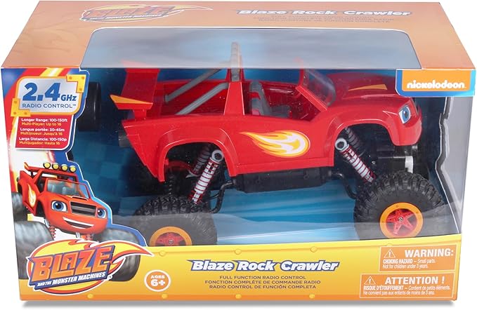 NKOK Blaze &amp The Monster Machines: RC Rock Crawler - Blaze Remote Controlled Monster 4x4 Truck 1:16 Scale 2.4 Ghz Ready to Run (6501) Ages 6+