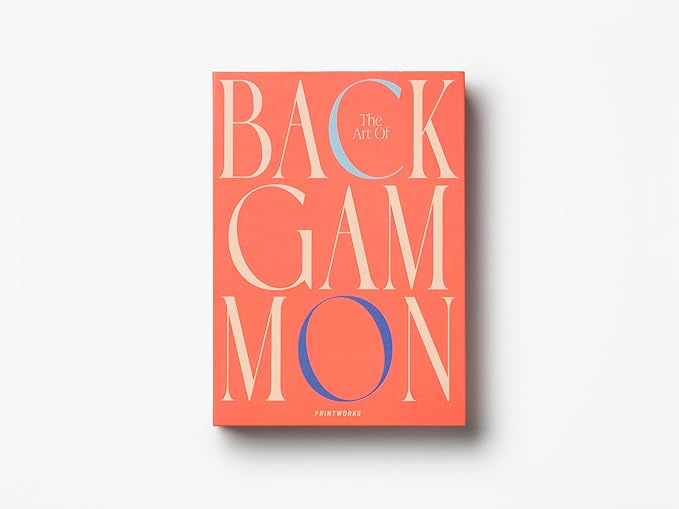 Printworks Art of Backgammon – Bold Red &amp Blue Acrylic Game Compact Book-Style Set for Adults Stylish Strategy Board