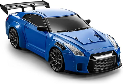 ACAMMZAR RC Drift Car Pro Upgraded with Gyro 1:24 Full Proportional Remote Control Car 25KM/H 4WD High Speed RC Cars with Lights Extra Racing Tires Vehicle for Adults Kids Boys Girls Blue