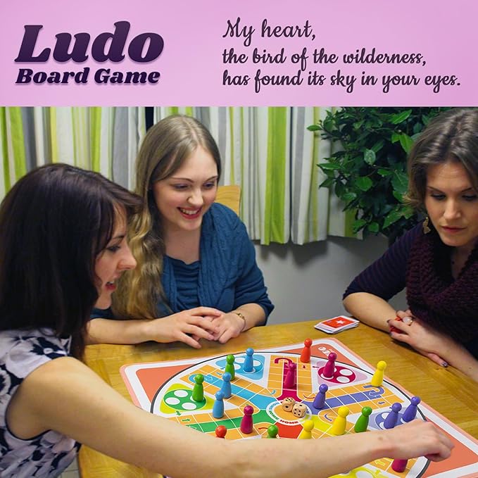 20 Inches Ludo Board Game2-6 Players Ludo Game for AdultsLudo &amp Parcheesi Board Games Suitable for Family Gathering &amp Party Night (Ludo Instruction Included)