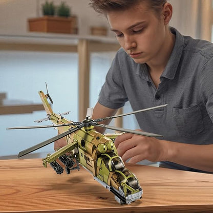 DAHONPA MI-24S Helicopter Medium Utility Military Army Airplane Building Bricks Set 850+ Pieces Air-Force Build Blocks Toy Gift for Kid and Adult