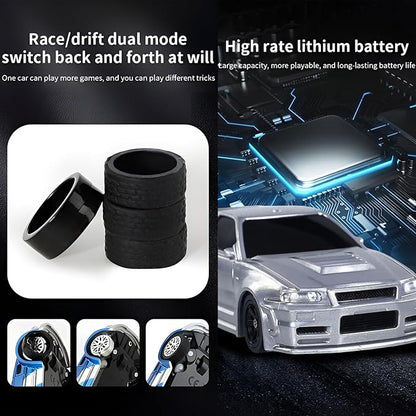Remote Control Car 2.4GHz High Speed 15KM/H RC Cars Toys1/43 Scale Mini RC Drift Car RTR Mini Racing Vehicle for Adults - Indoor/Outdoor Use (4304 1Battery Box)