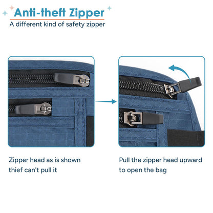 travel inspira Travel Money Belt with Slim Anti-Theft RFID Blocking Passport Holder for Travel Concealed under Clothes for Ultimate Protection of Credit Cards, Cash, Passport & Documents, Navy Blue