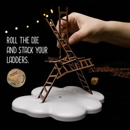 Catch The Moon | Dexterity Stacking Board Game for 1 to 6 Players | Beautiful Design &amp Whimsical Theme Balance Wooden Ladders to Reach The Moon | Family Game Night Favorite | Ages 8+