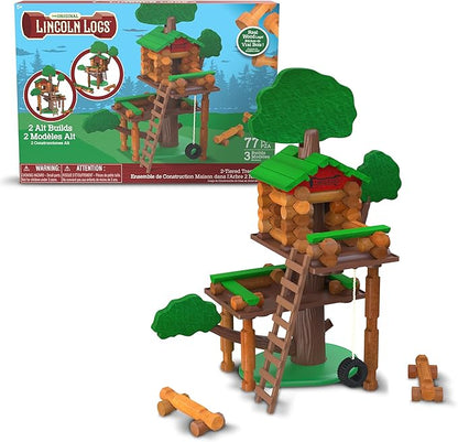 Lincoln Logs 2 Tiered Tree House Building Set Educational Toy Gift for Kids Girls and Boys STEM Retro Classic Toy