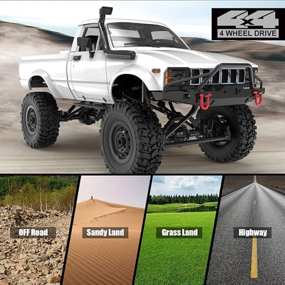 Mostop RC Crawler 1/16 Scale 4WD Offroad Rock Crawler Climbing Vehicle RC Truck Toys C24-1 Throttle &amp Steering Control Pickup Truck 2.4Ghz Remote Control Children RC Car for Kids