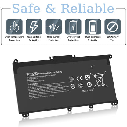 VNYUNQWE HT03XL L11119-855 Laptop Battery Replacement for HP Pavilion 15-DA 15-DB 15-DW 15-CS 15-DY 17-by 17-CA 14-CE 14-CF 14-DF 14-DQ 14-DK Series 15-CS0053CL 15-DA0014DX HSTNN-UB7J HT03041XL