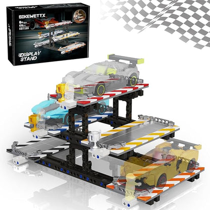 Display Stand Building Kit 578 Pcs Compatible with Lego Speed Champions 8-Stud 76917 76908 76918 76915 76914 76907 76901 76902 &amp More Parking Garage Shelves Gift for Adults &amp Kids