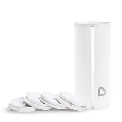 Munchkin® Toss™ Portable Disposable Diaper Pail, Holds up to 150 Newborn Diapers, 5 Pack, White