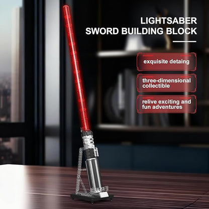 Mould King 10237 Lightsaber Building Set with Holder Rack and LED Light Ultimate Cosplay Toy for Adult Fans and Game Lovers (1627 PCS)