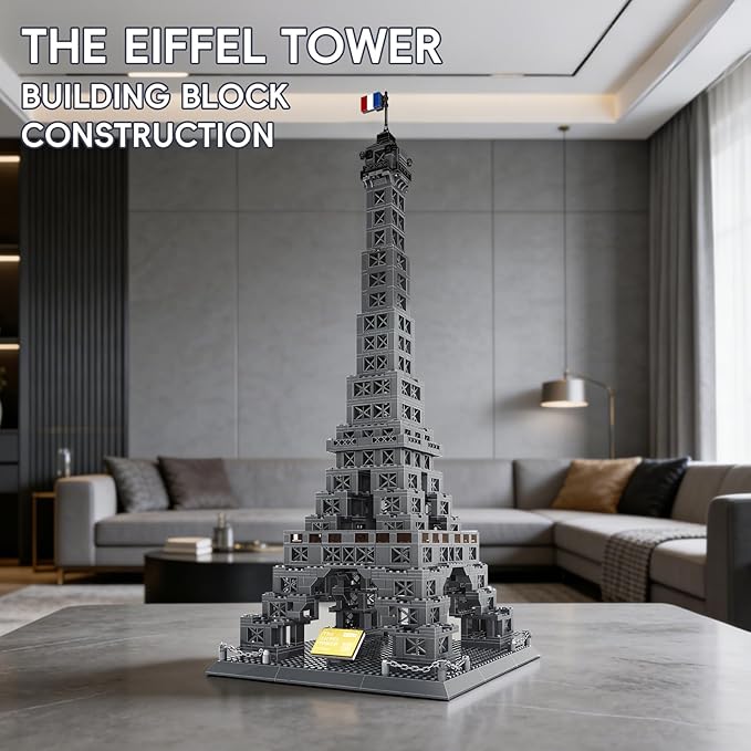 Eiffel Tower Building Set 976 Pieces Paris Architecture Model Kit with French Flag &amp Nameplate Romantic France Landmark Souvenir Gift 3D Construction Puzzle for Adults &amp Teens