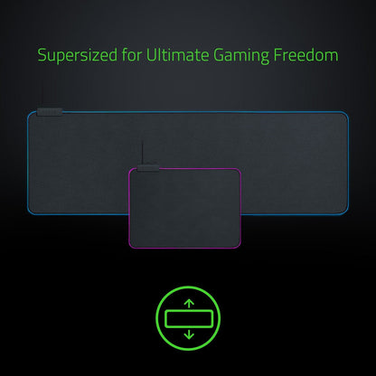 Razer Goliathus Extended Chroma Gaming Mousepad: Customizable Chroma RGB Lighting - Soft, Cloth Material - Balanced Control & Speed - Non-Slip Rubber Base - Classic Black