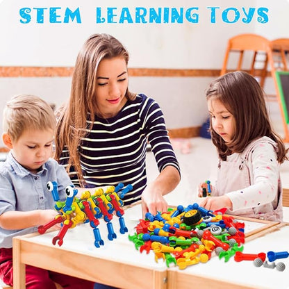 156 PCS Creative Building Blocks Building Toy Set - Featuring Storage Includes Dinosaur Robot Car Spider Dog Animal Figure Building Toy Playset for Kids Birthday Gift Ages 3+ (2)
