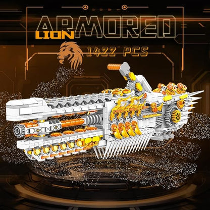 Grayish White Mechanical Lion Building Blocks Set (1422Pieces) Gift for Adults and Kids