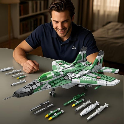 Reobrix Fighter Jet Building Sets for Adults Military Fighter Display Model 33024 Technical Military Plane Collectible Set Toys Gifts for Aviation Fans Boys Girls 14+ (1387 PCS)
