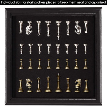 AMEROUS 12.5 inches Wooden Chess Set with Metal Chess PiecesClassic Board Game w/ 2.5'' King/Storage for Chessmen/Instructions Chess Sets for Adults Kids Beginner