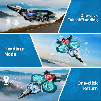 RC Planes for Kids Adults Foam Remote Control Airplane Jet Helicopter Drone Toys for Kids Adults 8-12 12-16 Remote Control Plane Airplane Toys with LED Lights 360° Flip Stunt Rotation