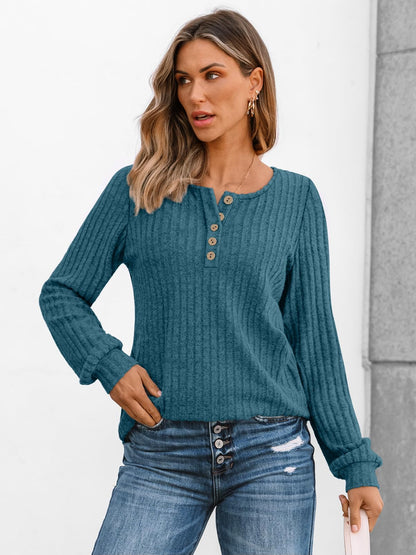AUTOMET Long Sleeve Henley Shirts Women's Business Casual Lightweight Tunic Sweater Tops