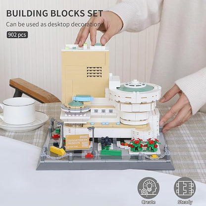 Oichy Building Blocks Set 902PCS World Famous Architectural Model Kits Guggenheim Museum Toys Building Sets for Adults and Kids