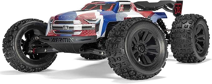 ARRMA RC Truck 1/8 KRATON 4X4 6S BLX BRUSHLESS V6 Speed Truck RTR (Lipo Battery and Charger Not Included) (Blue/Red) ARA8608V6T4