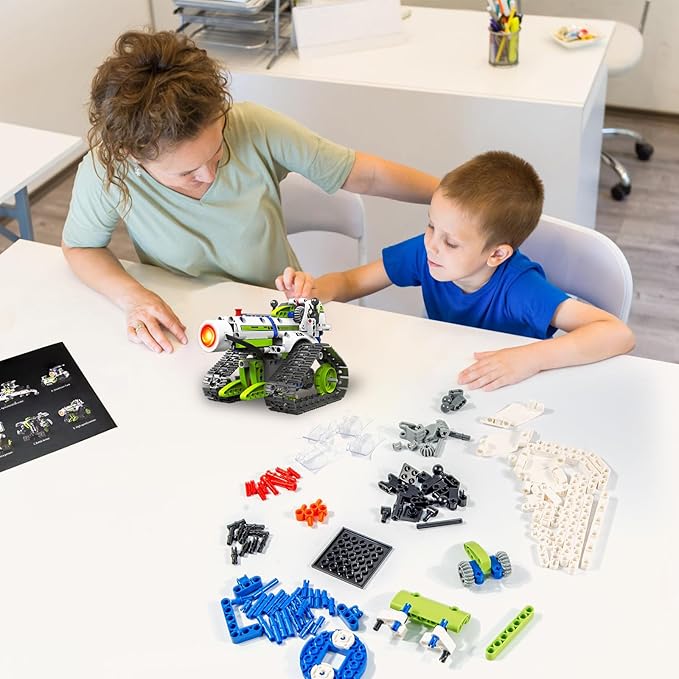 STEM Robot Building Kit Toys for Kids Ages 8-122025 New 5 In1 STEM Toys Robotics Set for Boys Girls337 Pcs Blocks App &amp Remote Control Robot Building Set Science Kit for Kids 8-12