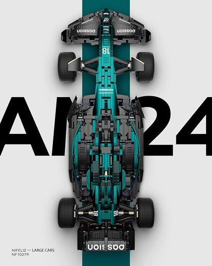 Nifeliz AM24 Formula 1 Racing Car Building Set 1:8 Scale Collectible Set for Adults Authentically Detailed Build and Display Model for Home or Office Décor (2351PCS NF10279)