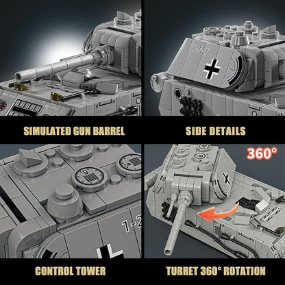 Panzer VIII Maus Building Set for Adults-Compatible with Lego Military Tank Collectible Army Model Gift Ideal for Military Enthusiasts (802 PCS)