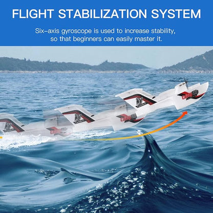 GoolRC RC Plane 3CH Remote Control Airplane for Water Land &amp Air Amphibious Triphibian RC Aircraft 2.4GHz Seaplane Glider RC Floatplane with 6-Axis Gyro &amp 2 Batteries for Adults